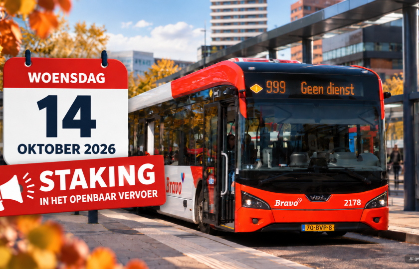Staking streekvervoer woensdag 14 oktober 2026