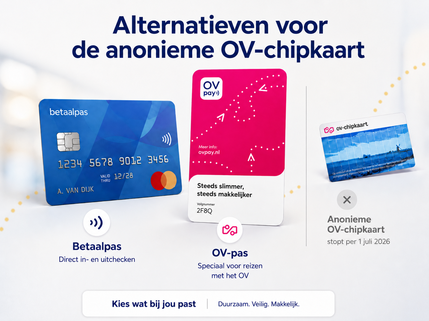 Verkoop anonieme OV-chipkaart stopt per 1 juli 2026