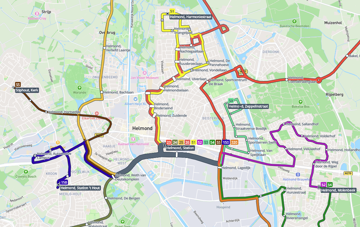 Omleidingsroutes Kasteel Traverse Helmond